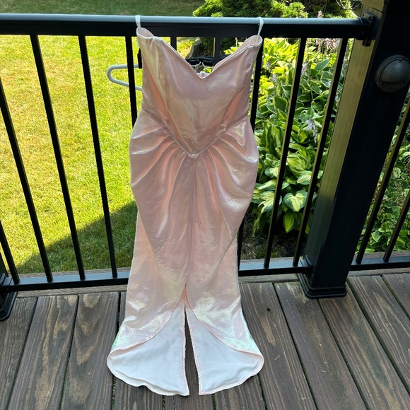 Vintage 1989 Iridescent Pink Prom Dress - Picture 1 of 14